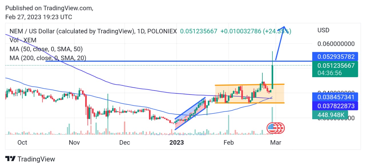 NEM altcoin price chart