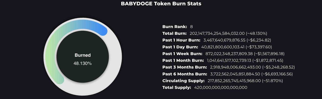 BabyDoge burn rate data