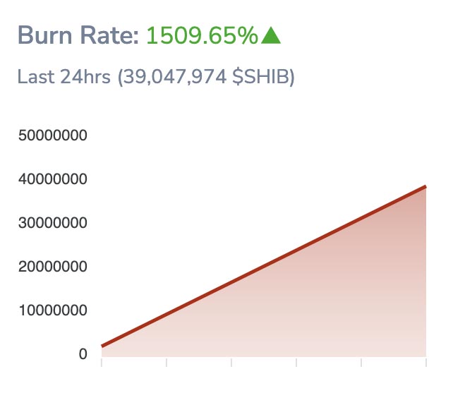 Shiba meme coin burn rate increased