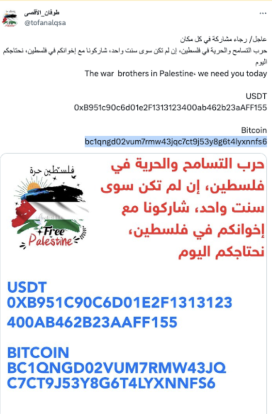 Hamas kripto para bağış cüzdan adresleri