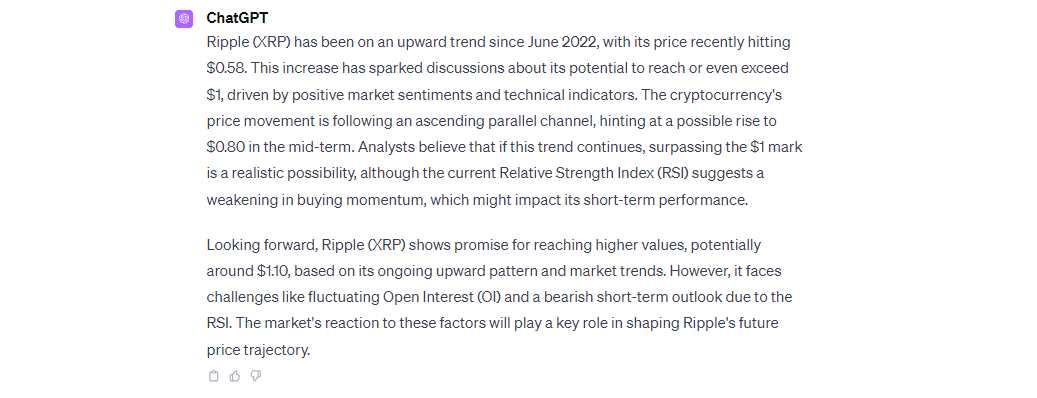 Chatgpt Ripple (XRP) price prediction