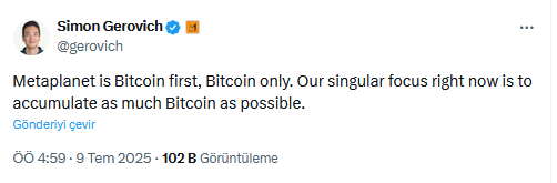 Metaplanet CEO’sundan ses getirecek Bitcoin açıklaması 2 Metaplanet CEO'sunun Bitcoin açıklaması