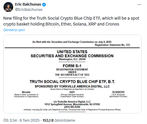 Trump'ın ETF dosyasında XRP sürprizi: siyasi kulisler karıştı 2 Eric Balchunas'ın XRP ETF ile ilgili analizi