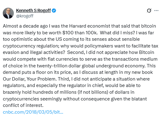 Rogoff'un Bitcoin Açıklaması