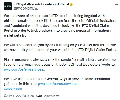 FTX alacaklılarından Kroll’a toplu dava: veri sızıntısı ve ihmal gündemde 2 FTX duyurusu