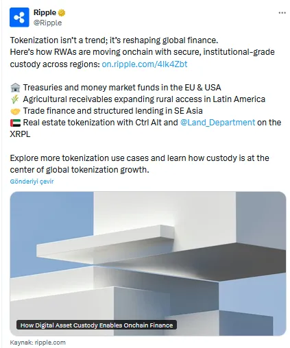 Ripple 19 trilyon dolarlık tokenizasyon hedefini duyurdu 2 Ripple