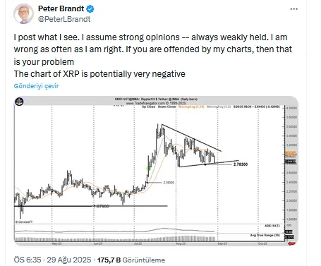 Peter Brandt'ın X paylaşımı