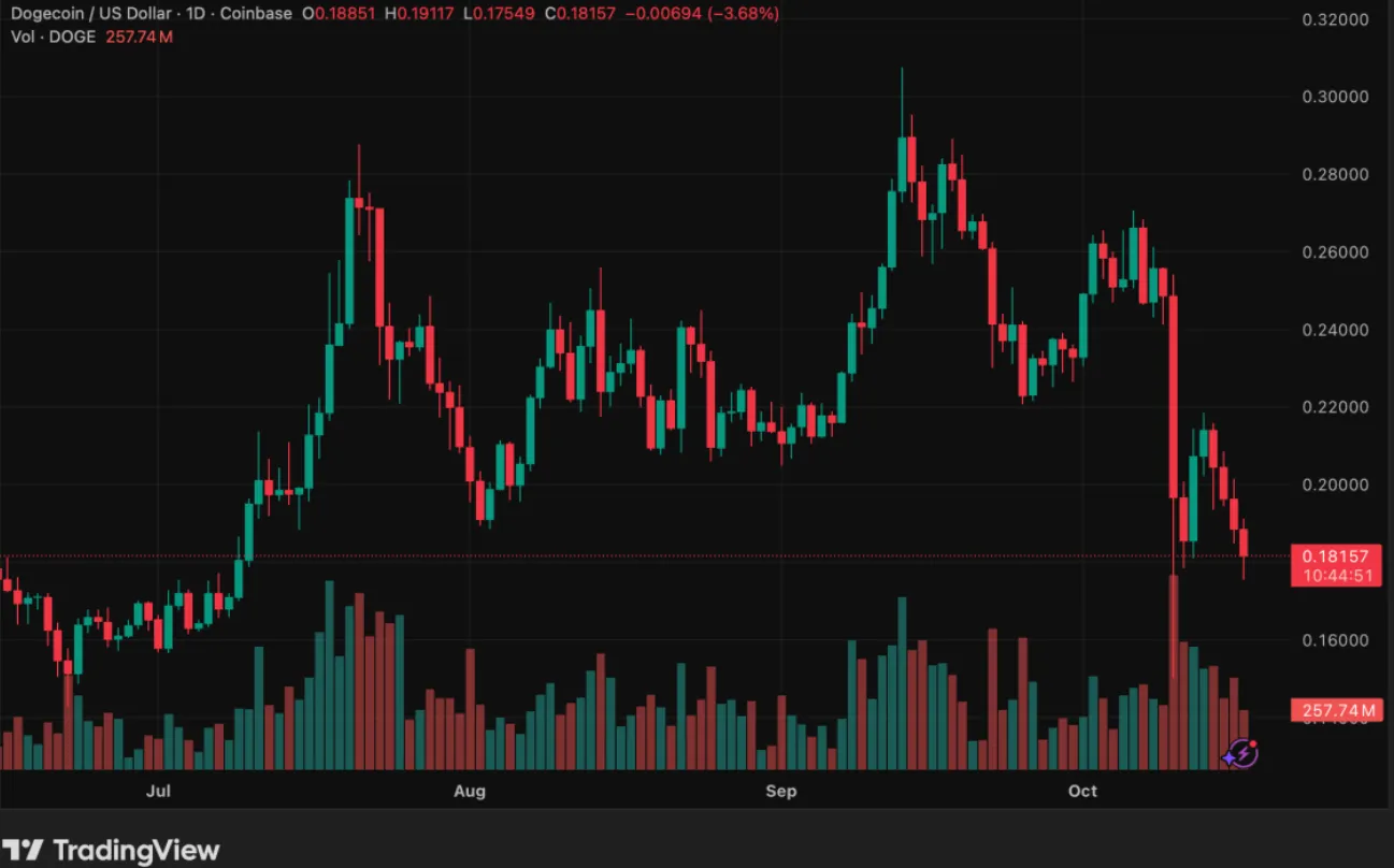 Dogecoin'de büyük gelişme! nasdaq haberi geldi ama balinalar acımadı 2 Dogecoin Fiyat Grafiği