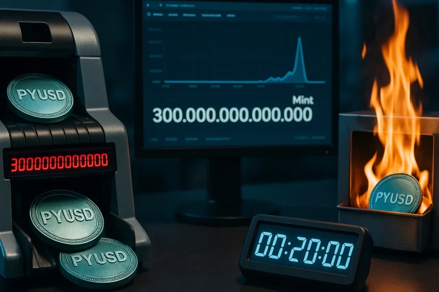 Paxos’ta PYUSD hatası: 300 trilyon PYUSD basıldı, 20 dakikada yakıldı