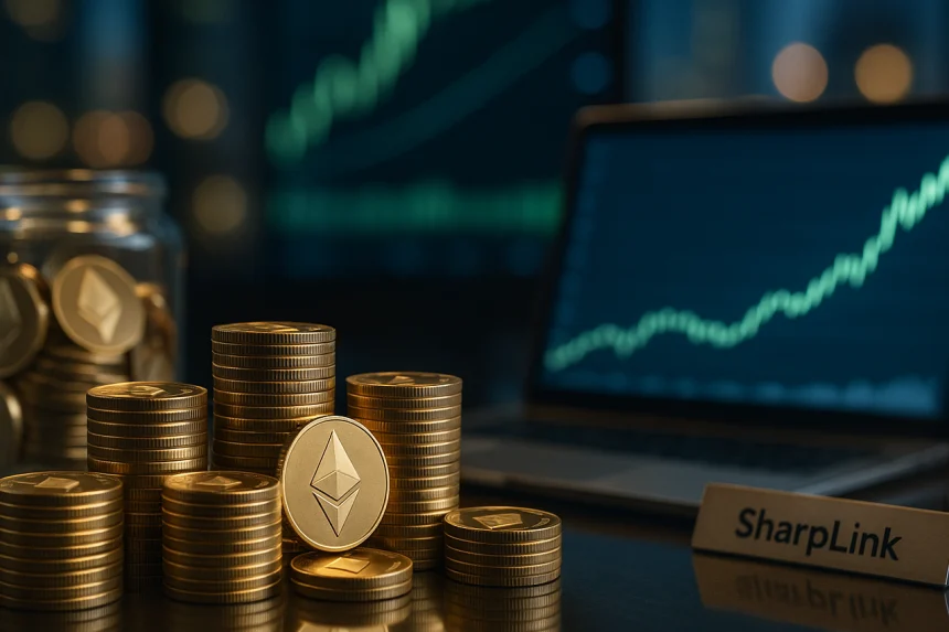 sharplink tek basina 3 5 milyar dolarlik ethereum eth topladi