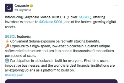 Grayscale Solana Trust ETF (GSOL) ürününü piyasaya sürdü